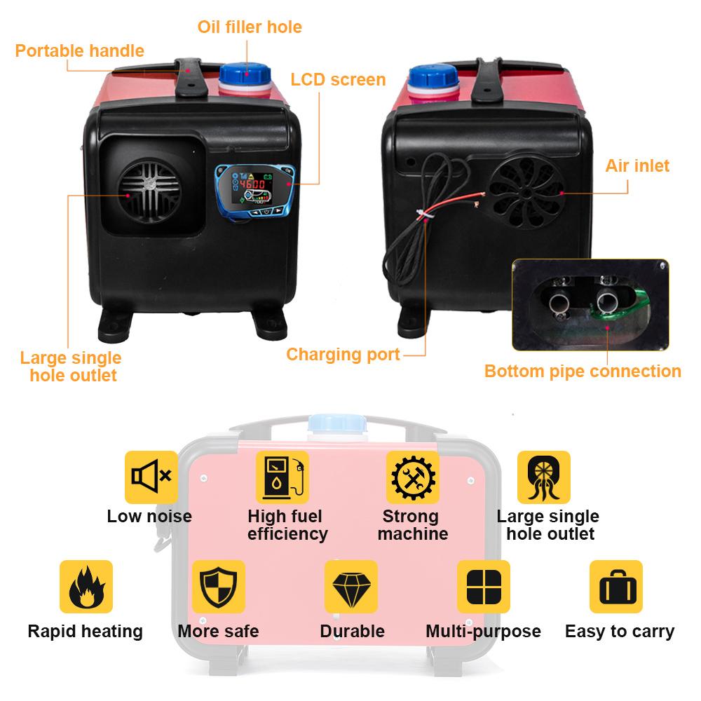 12V\24V Dual Voltage Upgrade Parking Heater 3 In 1 Car Diesel Auxiliary Air Heater LCD Remote Control Engine Preheater Warmer