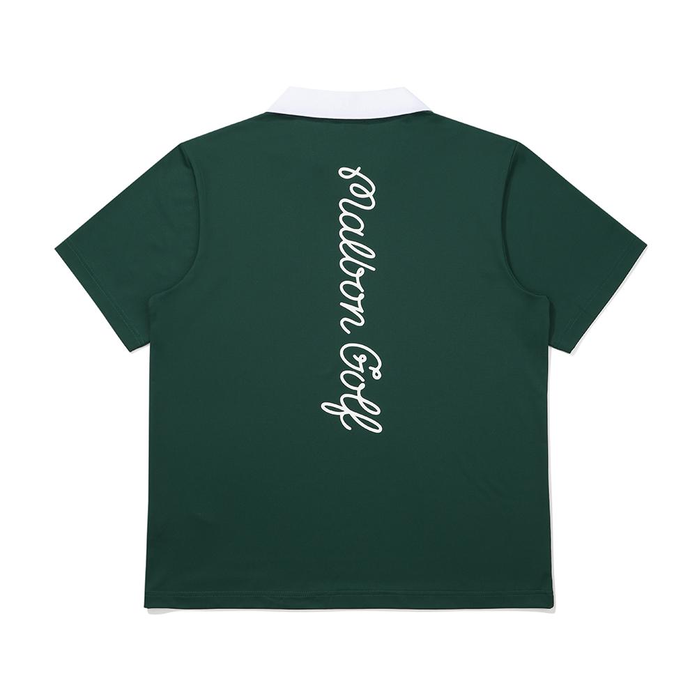 MALBON GOLF Bucket Mesh Collar T-Shirt Green (Man)