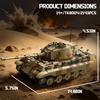 2143PCS Tiger Heavy Tank Panzer VI Ausf.B Military Building Blocks Model Educational Toy for Children Gift Collection