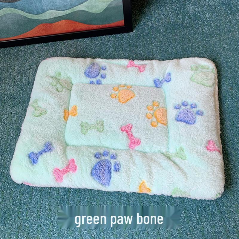 Thickened Winter Warm Pet Cushion: Flannel Cartoon Sleeping Mat for Cats and Dogs