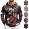 Men's Casual Loose Fit Printed Hoodie with Pocket and
