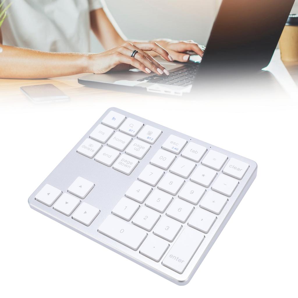 Number Pad Wireless Dual Mode 35 Keys Rechargeable Numeric Keypad for Laptop PC Tablet