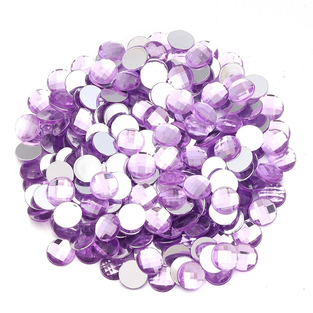 200pcs Round Flatback Acrylic Rhinestones Colorful Cabochon Beads For Jewelry Making DIY Necklace Earrings Hairclip Accessories