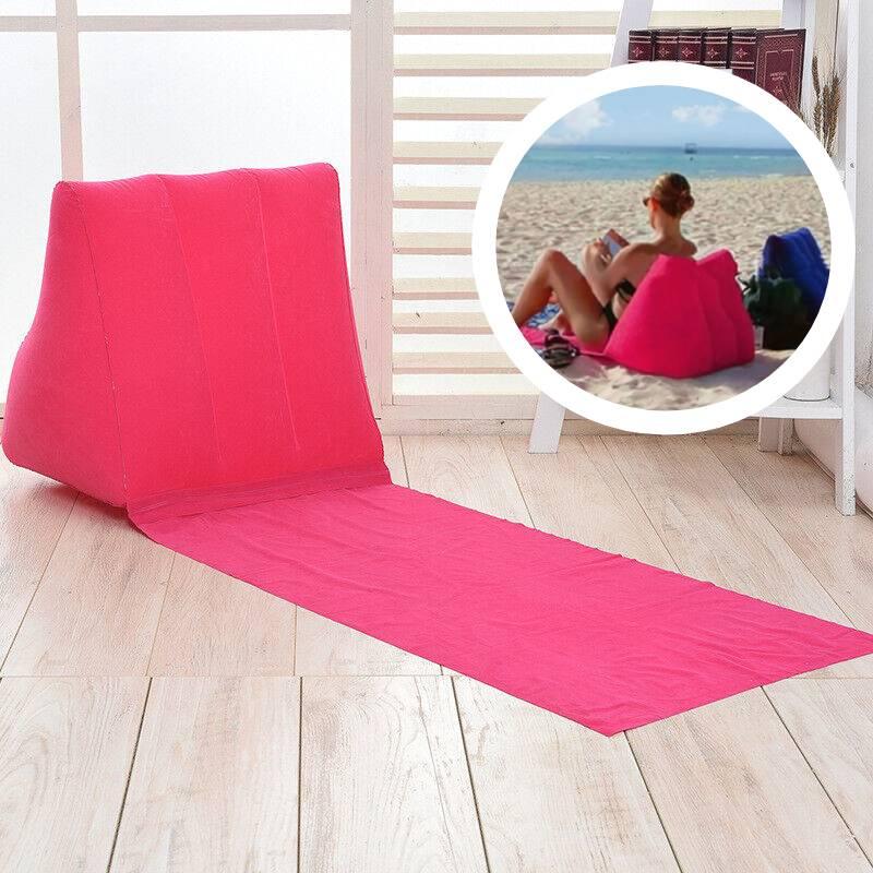 Camping Wedge Chill Inflatable Beach Chair Festival Lounger Pillow Cushion Seat