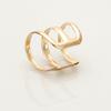 1Pc Ear Clip Cuff Simple Dual Use Women Adjustable 3-ring Hollow Finger Ring for Shopping Travel