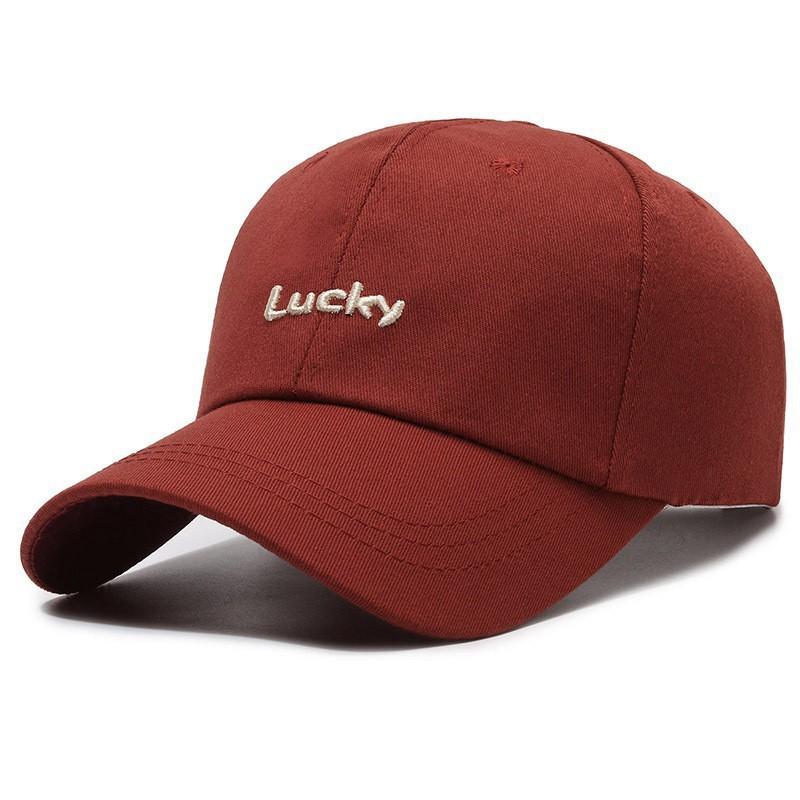 Peaked Cap Lady Lucky Simple Letters Japanese Baseball Cap Casual Versatile Show Small Face