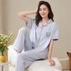 Pajamas women's high-end 1011 new summer women's fashion short-sleeved trousers cotton can be worn outside loungewear