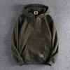 500g Heavyweight Half-Zip Men's Hooded Sweatshirt - Vintage Japanese-Style Trendy Youth Top