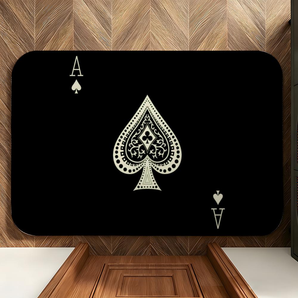 Game P-Poker Suit A-Ace Floor Mat Soft Flannel Entrance Door Mat Non Slip Absorbent Bathroom Bedroom Floor Rug