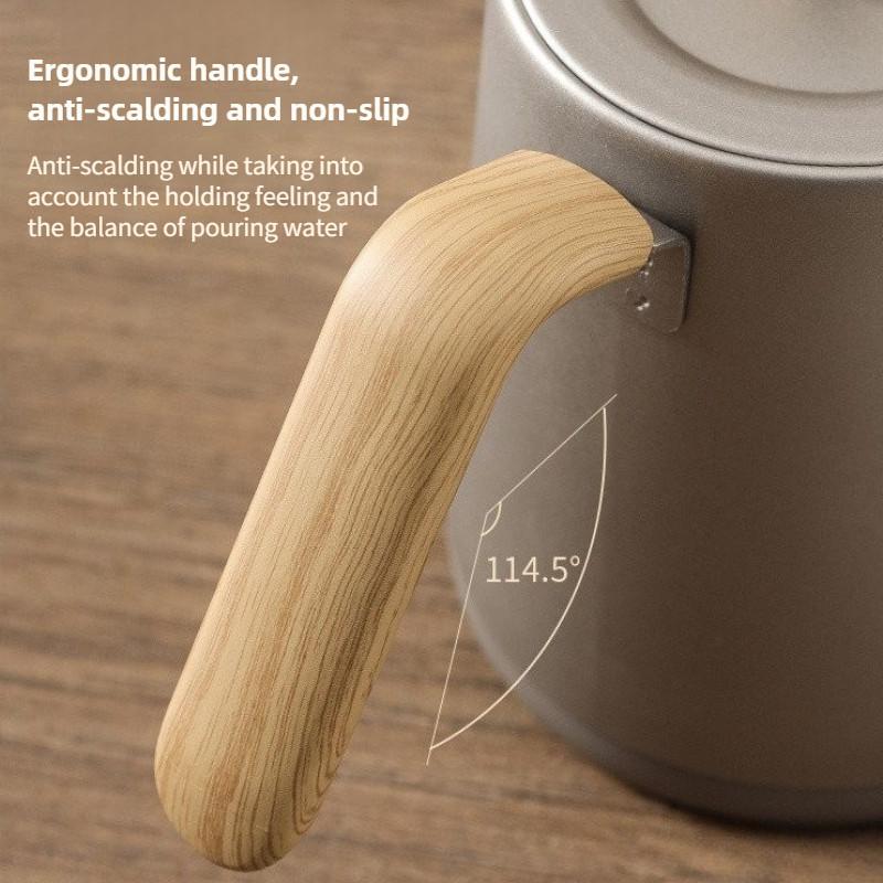 800ML Stainless Steel Gooseneck Tea Kettle Electric Coffee Pot Household Temperature Control Heating Water Bottle