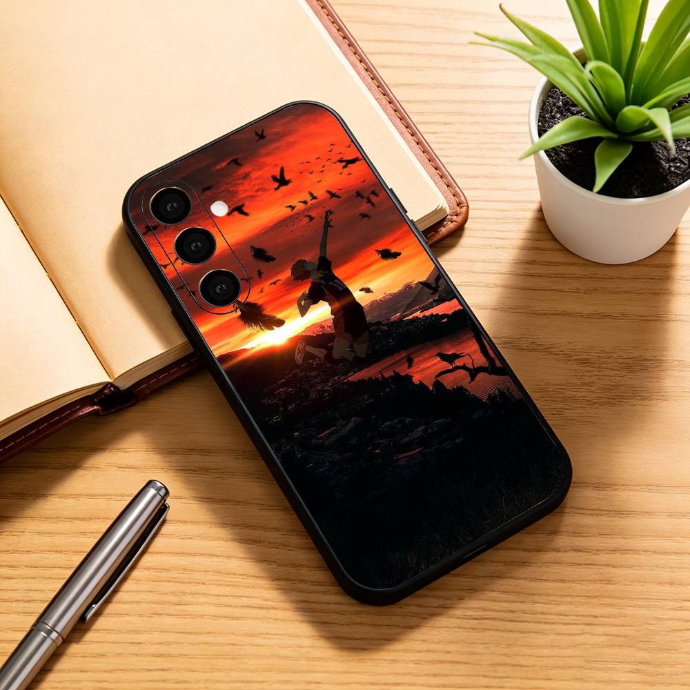 

H-Haikyuu Anime Phone Case Black Silicone Soft For Samsung Galaxy A73,A72,A71,A70,A53,A52,A51 Samsung a32 5g