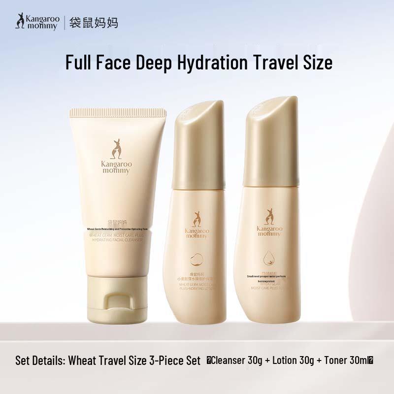 Mammy Kangaroo Wheat Hydrating Skincare Travel 3-Piece Set