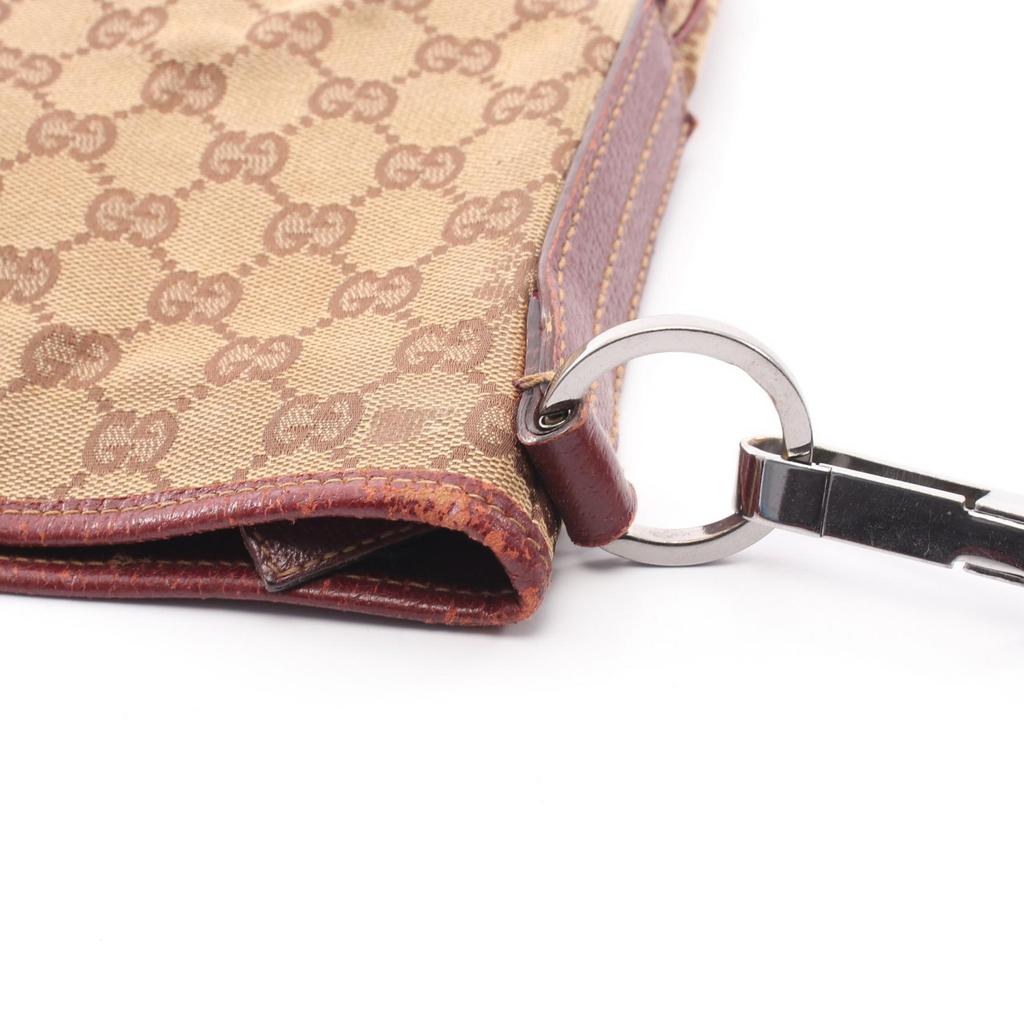 Used GUCCI GG canvas Shoulder Bag 113013 canvas leather Beige Bordeaux Used Women