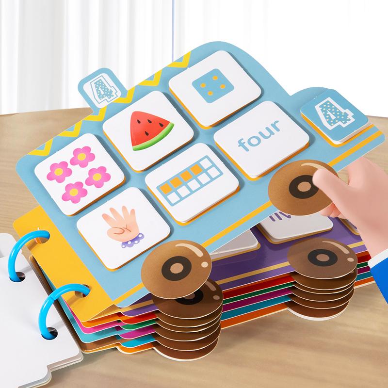 Montessori Spielzeug Quiet Book Mein erstes Beschäftigungsbuch DIY Puzzle Farbe Zahlen Klassifizierung Zuordnungsspiel Lernspielzeug für Kinder