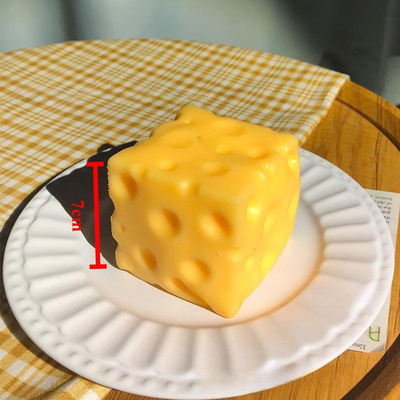 Cheese Squeeze Toy Large Size Cheese Squishy Fidget Toys Slow Rebound Shapeable Venting Ball For Adults Gifts