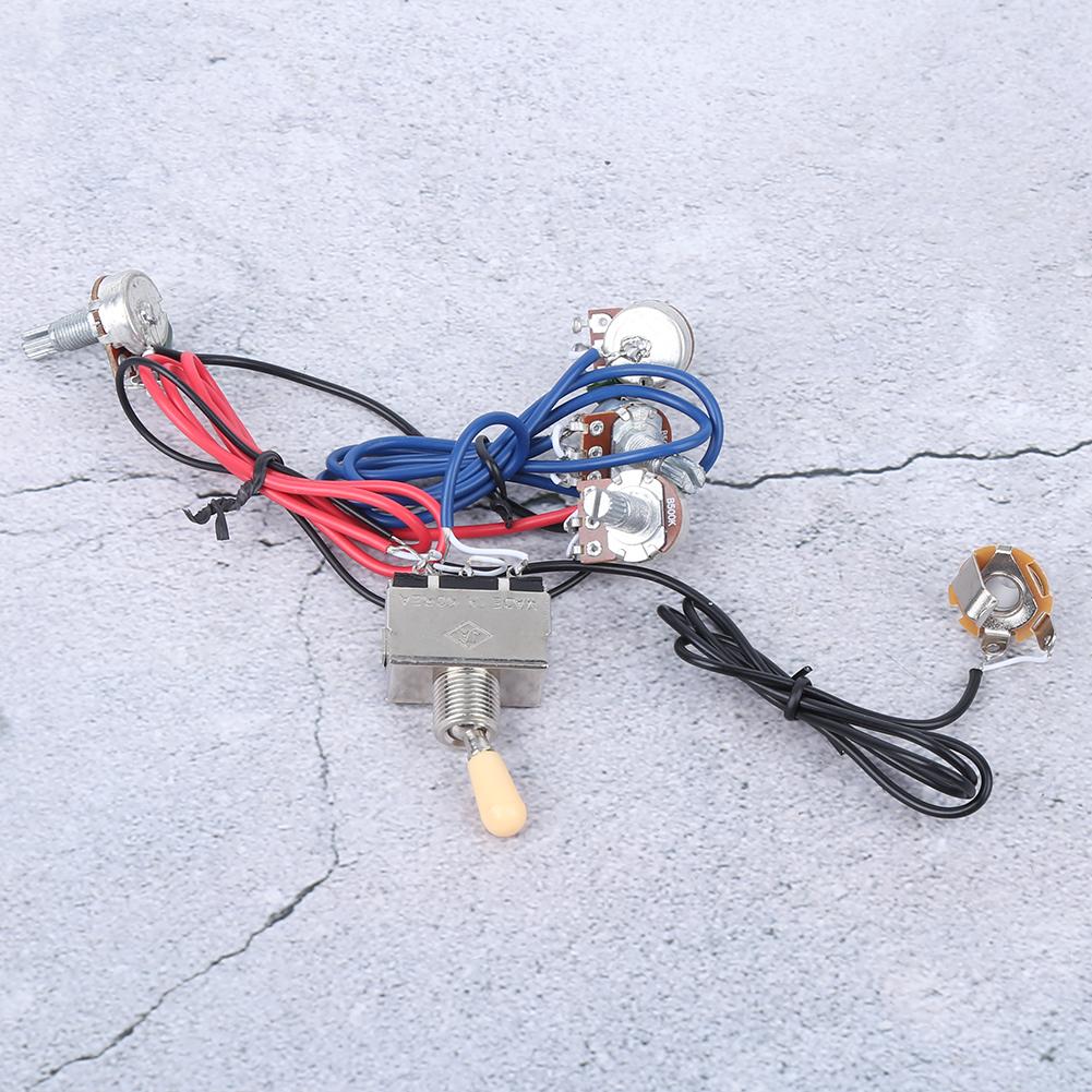Guitar Wiring Harness Kit Prewired 3 Way Switch 2V2T1J for Electric Guitar Wire AccessoriesYellow
