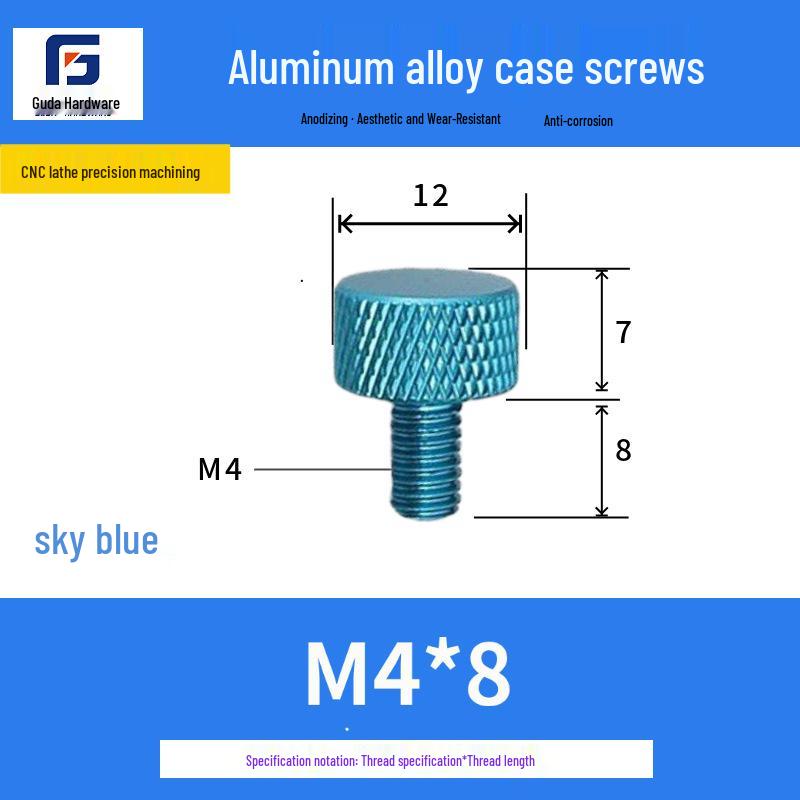 Knurled Aluminum Alloy Hand-Tightening Knob - M3M4M5M6M8 Sizes.