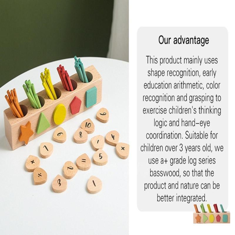 Wooden Math Magnetic Graphic Recognition for Intellgent Improvement Columnar Calculation Number Counting for Kids