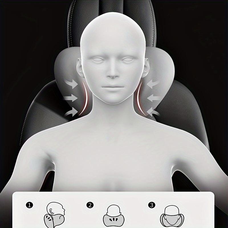 2pcs/set Car Lumbar Pillow Memory Foam Backrest Lumbar Support Cushion Car Seat Headrest Lumbar Support for Driving