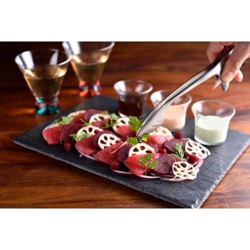 Kevnhaun Stainless Steel Tongs, Large, 30cm, Yakiniku Tongs, Made in Japan, Thin Tips that Don't Touch the Table, Chopsticks, Cake Tongs, Global Tongs