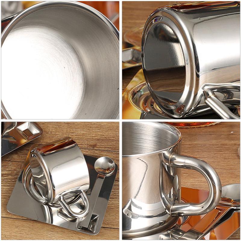 Thickened Coffee Cup Complete Set Stainless Steel Coffee Shop Home Pour-over Coffee Utensils with Spoon Pour-over