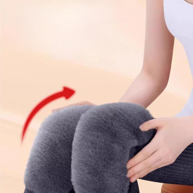 1 Pair Rabbit Fur Knee Pads for Women Winter Warm Men Old People Cold Leg Arthritis Kneepad Knee Support Run Knee Protector