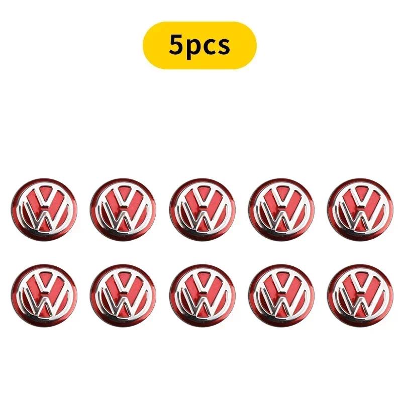 14MM Car Remote Key Sticker Aluminum Emblem Decoration Decal For Volkswagen VW Caddy CC Touareg Tiguan Touran T-ROC Accessories