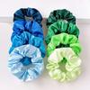 8Pcs  Satin Fabric Sausage Loop Hair Rings Set Solid Colour Fabric Loop Hair Rope Hair Scrunchies Scrunchy Black Coffee
