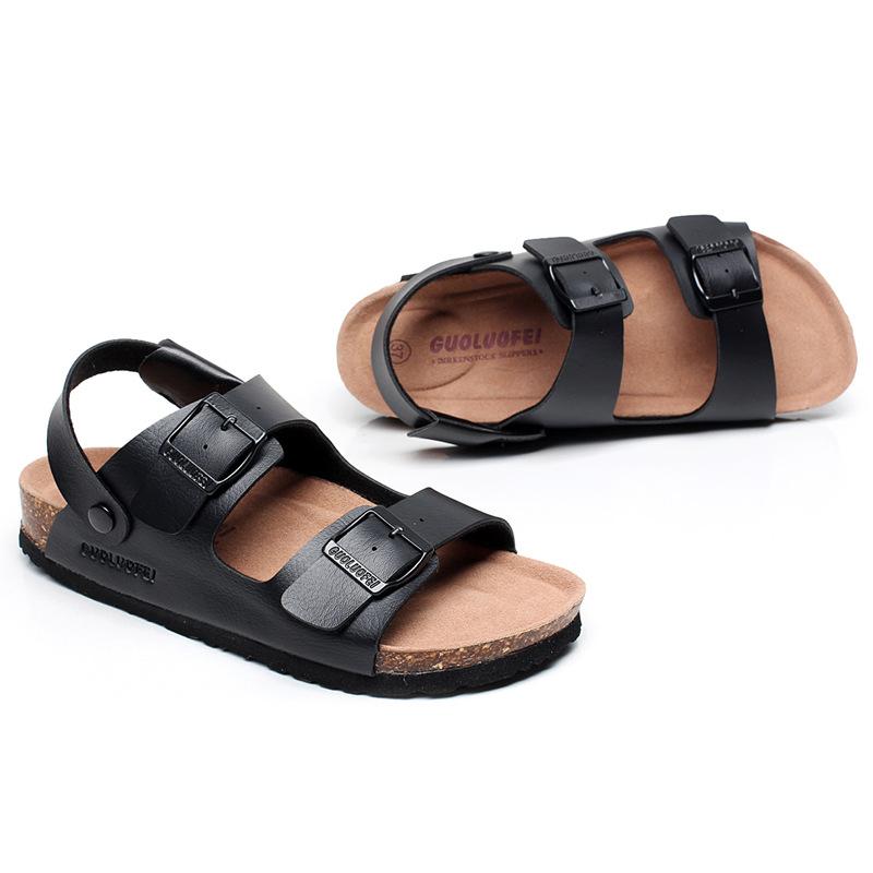Cork Sandals Men's Summer 2024 New Fashion Lovers' Beach Gladiator Buckle Strap Sandals Shoes Flat Casual Men Beach Sandals
