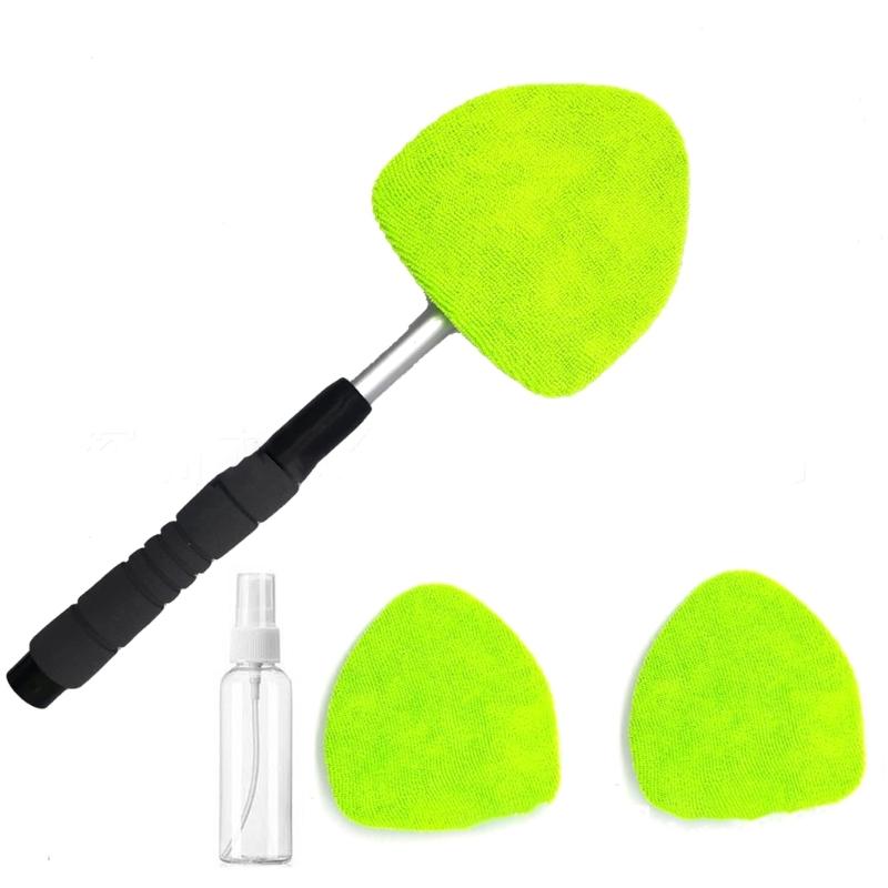 Windshield Cleaning Tool, Car Window Cleaner Windshield Cleaner with 3 Reusable and Washable Microfiber Pads