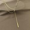 Womens Geometric Elegant Titanium Steel Chain Necklace With Luxe Tassel Features For Versatile Wear