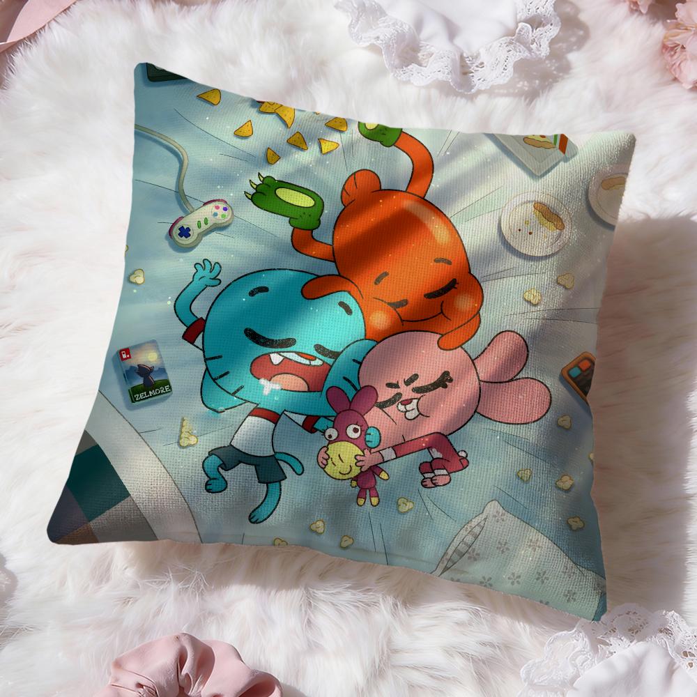 The Amazing World of Gumball Cushion Cover Premium Comfort Reversible Pillow Cove -Two in One Design for Any Room & Car Interior