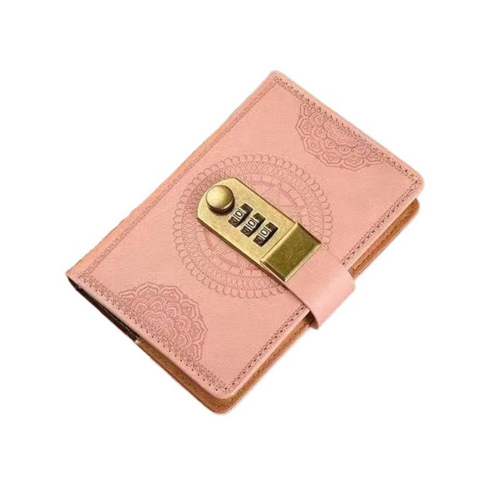 PU Cover PU Notebook with Lock Line Office Notebook A7 Notebook with Lock Leather Journal Office