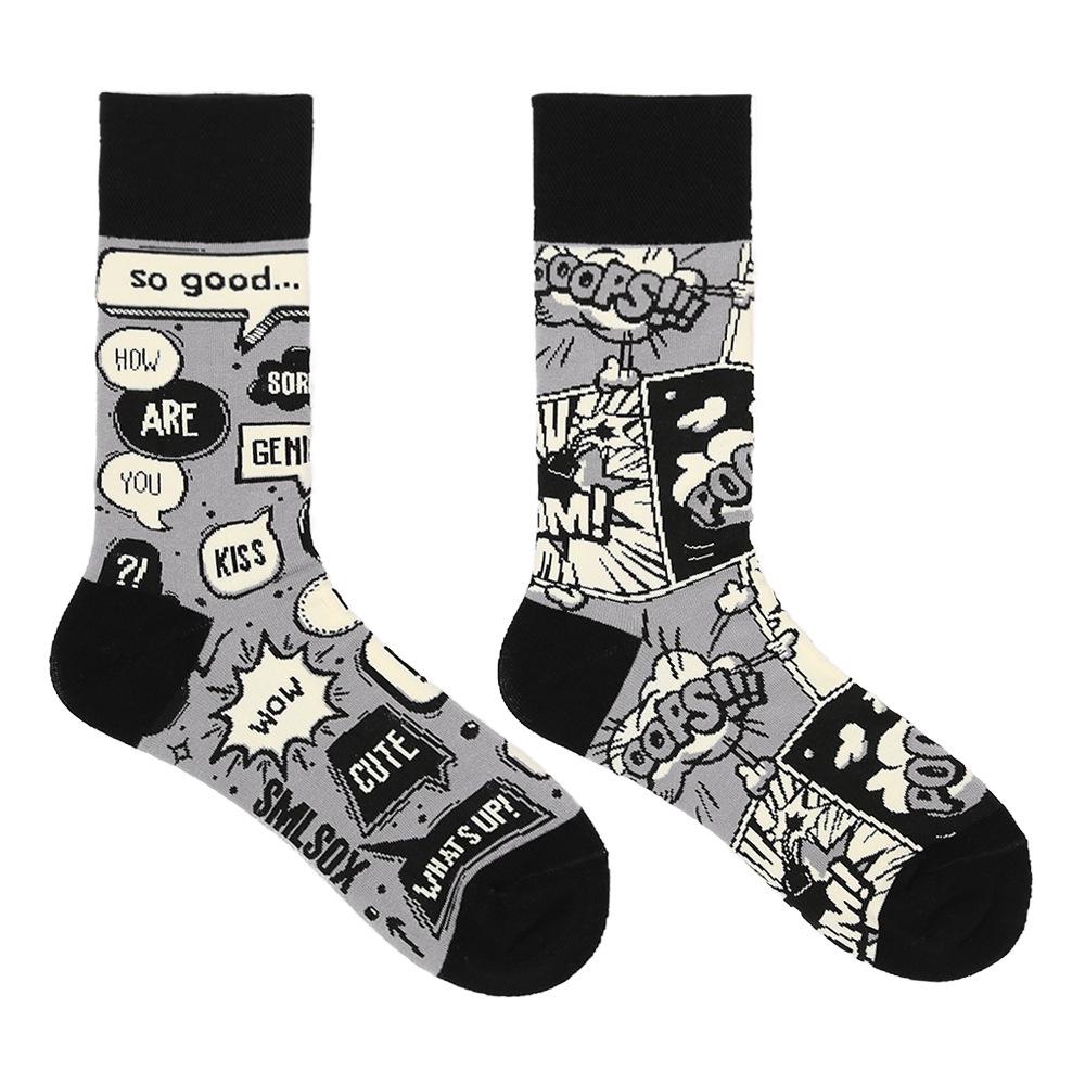 Calzini AB Asimmetrici Trendy Divertenti per Coppia Anatra Mandarina Colorati Calzini a Mezza Gamba SMLSOX