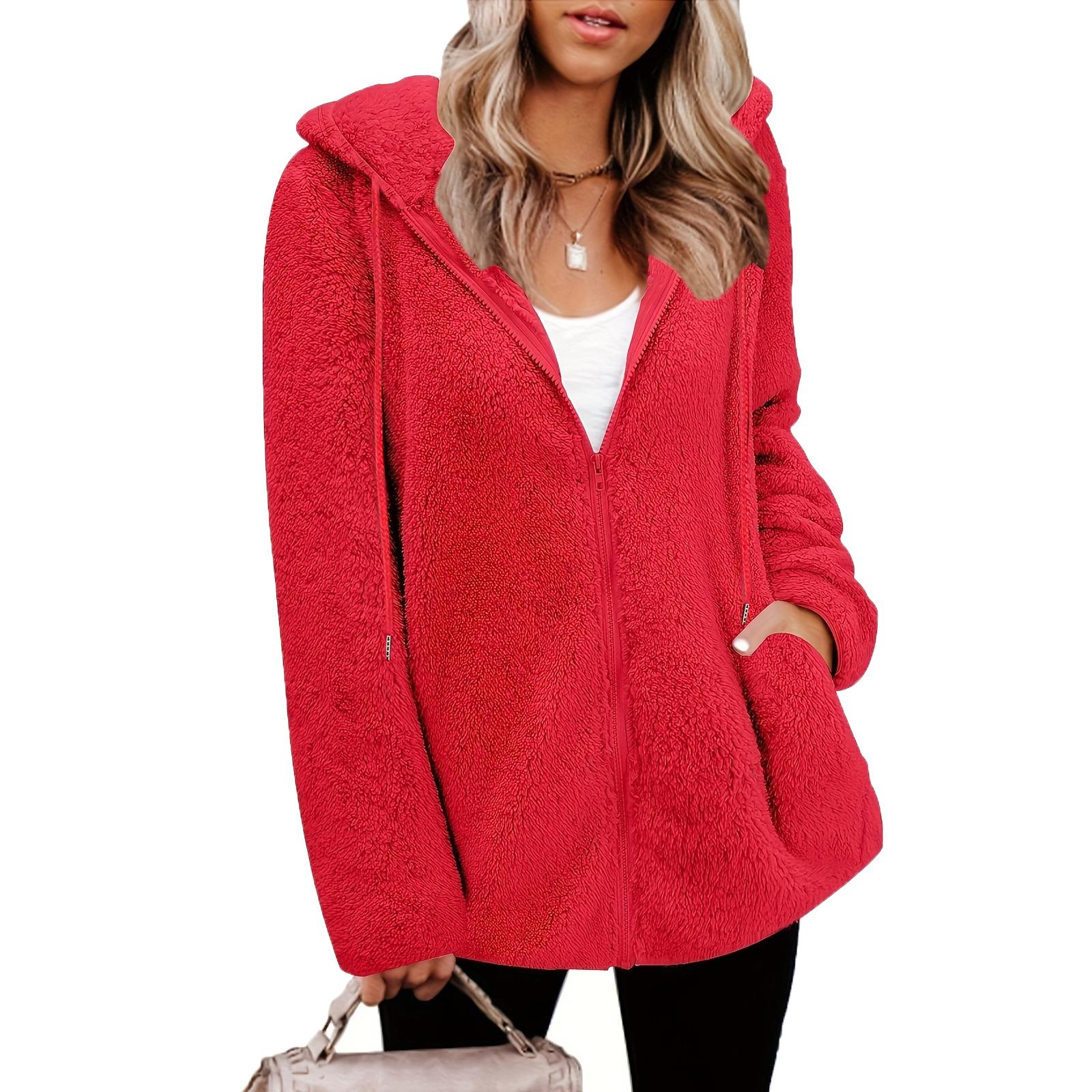 

Женская куртка средней длины с капюшоном, мягкая, машинная стирка, однотонная, осенне-зимнее пальто с регулируемым капюшоном на шнурке XL розовый