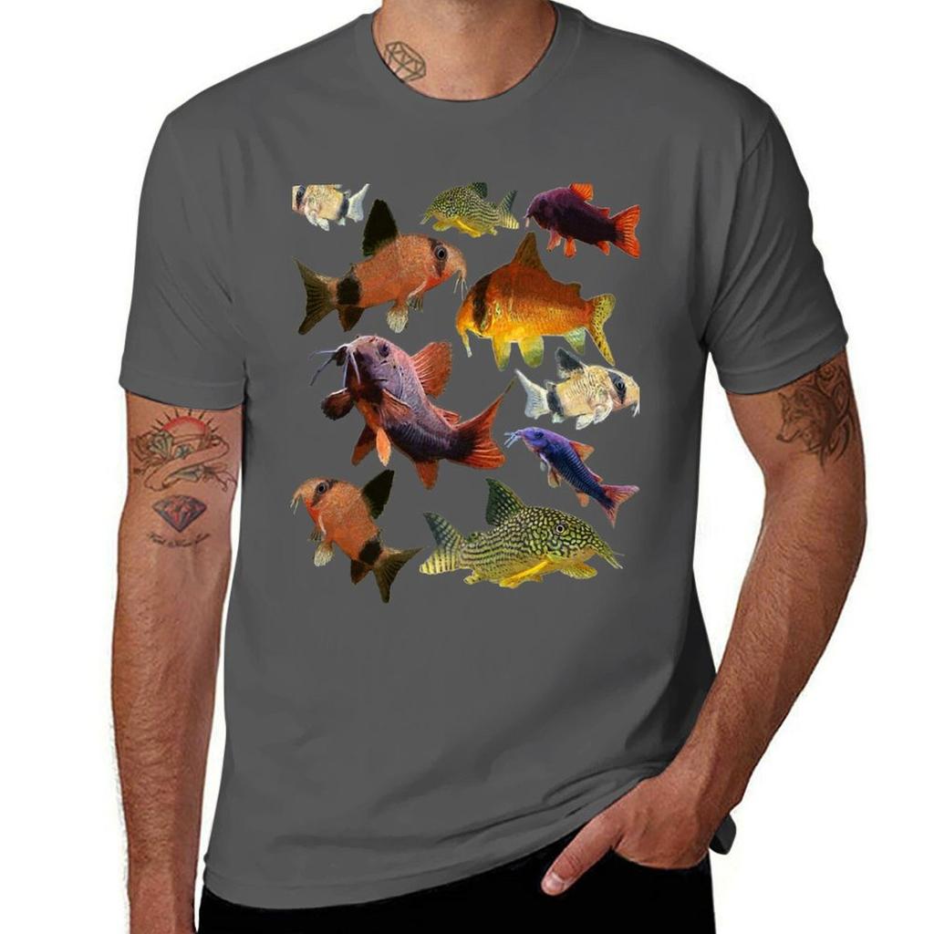 Corydoras Collage TShirt Work Short Sleeve Cotton Top