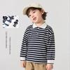 Right European Style Boys' Polo Spring Long-Sleeve T-Shirt New Children's Clothing Toddler Striped Base Shirt Top for Spring