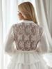 European & American Romantic Lace Patchwork Ruffle Puff Sleeve Top