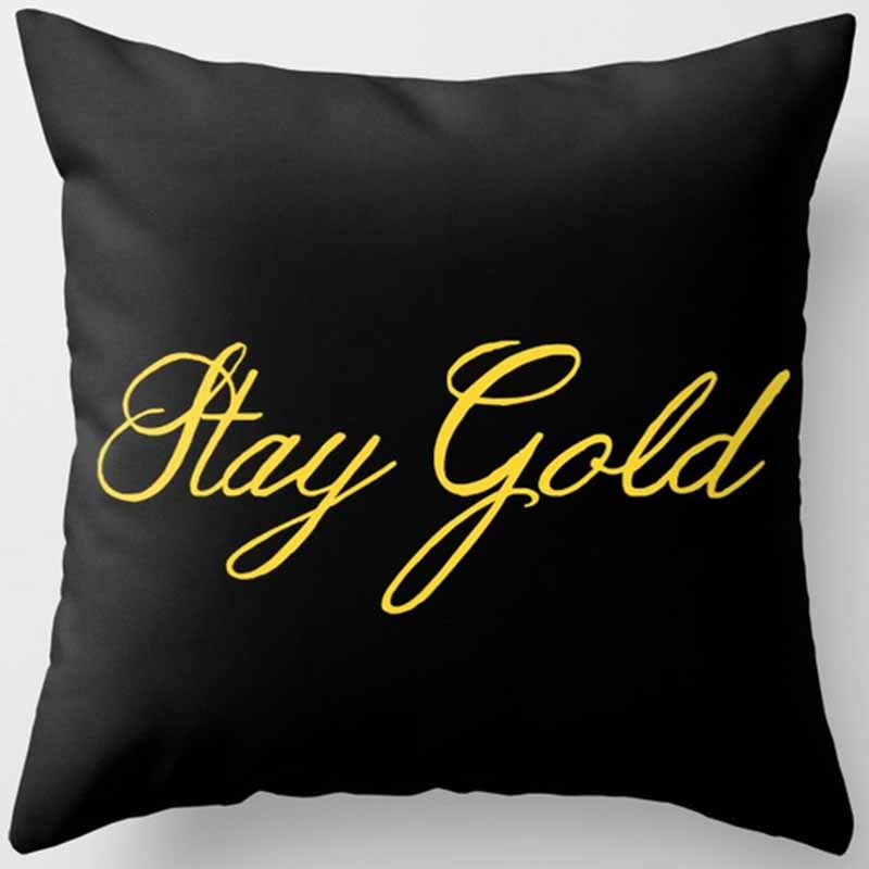 Black and Yellow Square Pillowcase, Home Decoration, Car Sofa Cushion Cover 45cm*45cm
