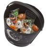 Coach 19 Halloween-Katzen-Design Canvas und Glattleder Eimer Tasche Unisex-Taschen Schwarz CCE04-LHBLK