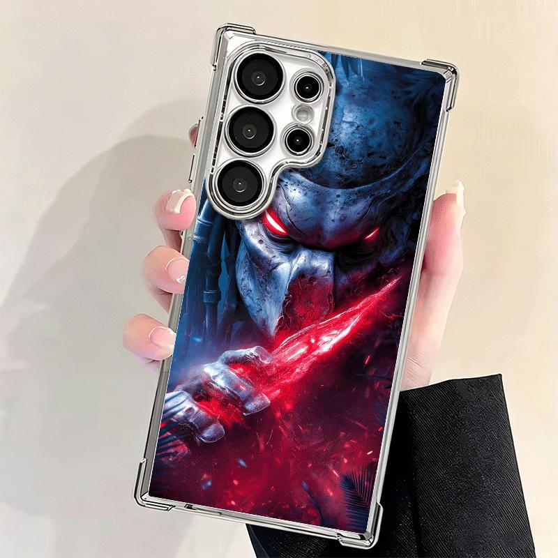 A-Alien Vs P-Predator Plating Phone Case For Samsung Galaxy S24 S25 FE S26 Edge S23 Ultra S22 S21 Plus S20 Anti-Fall Airabag Cov