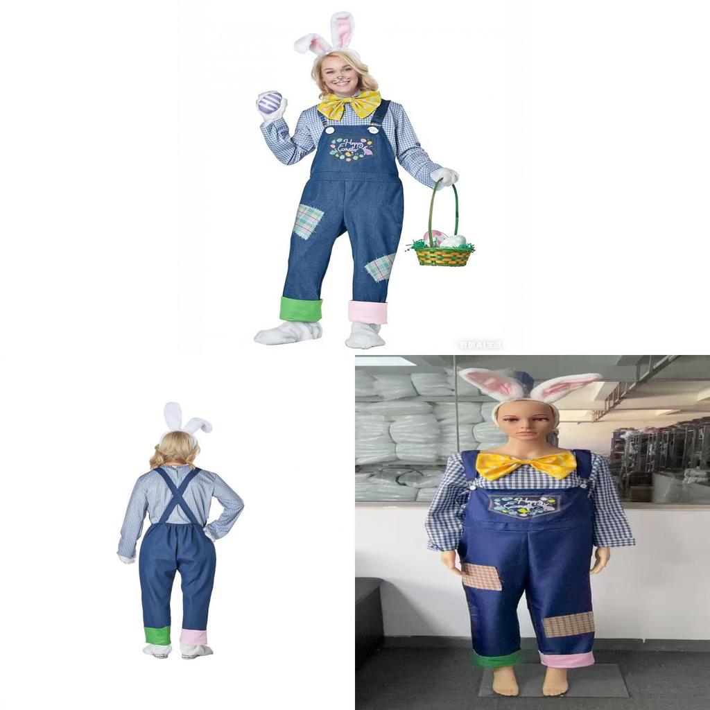Easter Bunny Plush Animal Costume For Kids Cosplay Easter Party Dressup