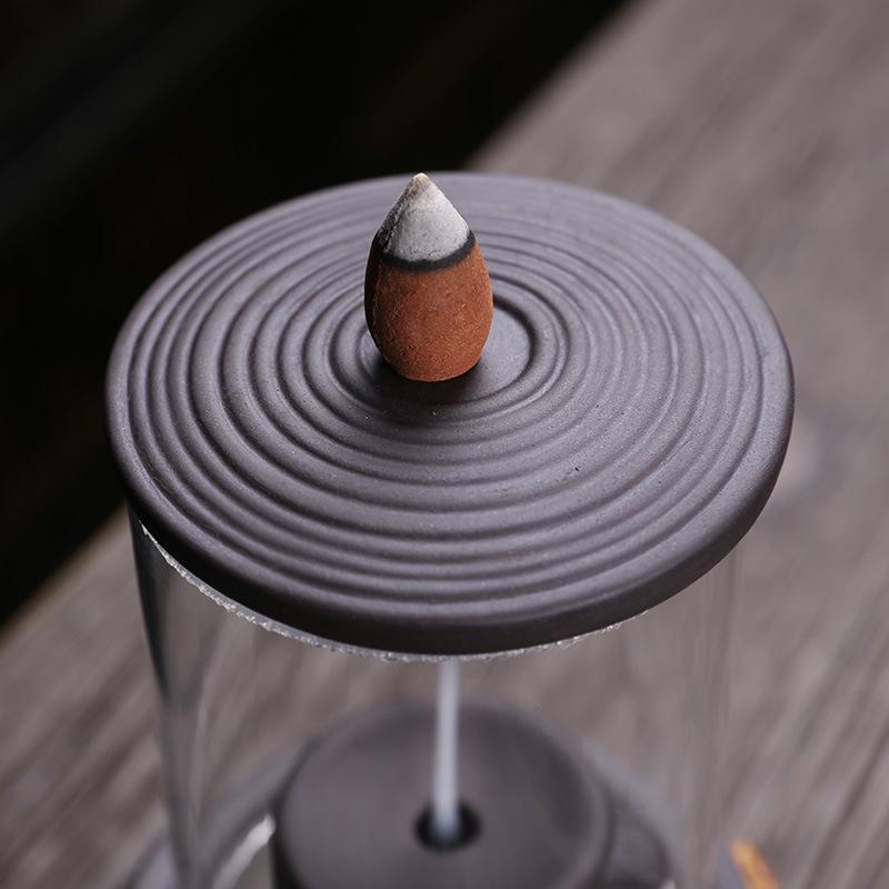 Retro Zen Backflow Incense Burner - Sandalwood & Agarwood Decorative Piece
