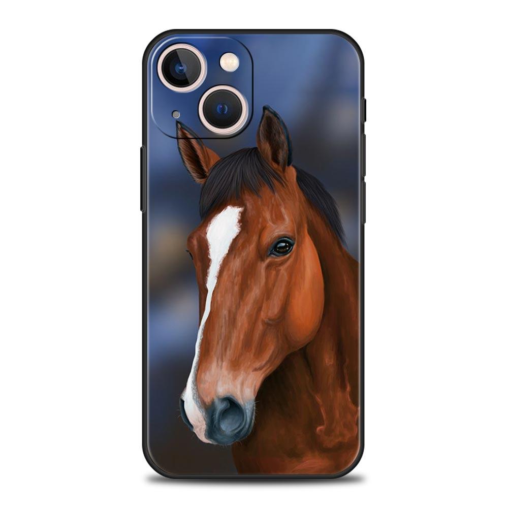 Animal Horse Phone Case Cover for iPhone 17 16 15 14 13 12 Pro Max 11 Pro Max 17 AIR Plus Shockproof Soft TPU Shell Fundas Capas