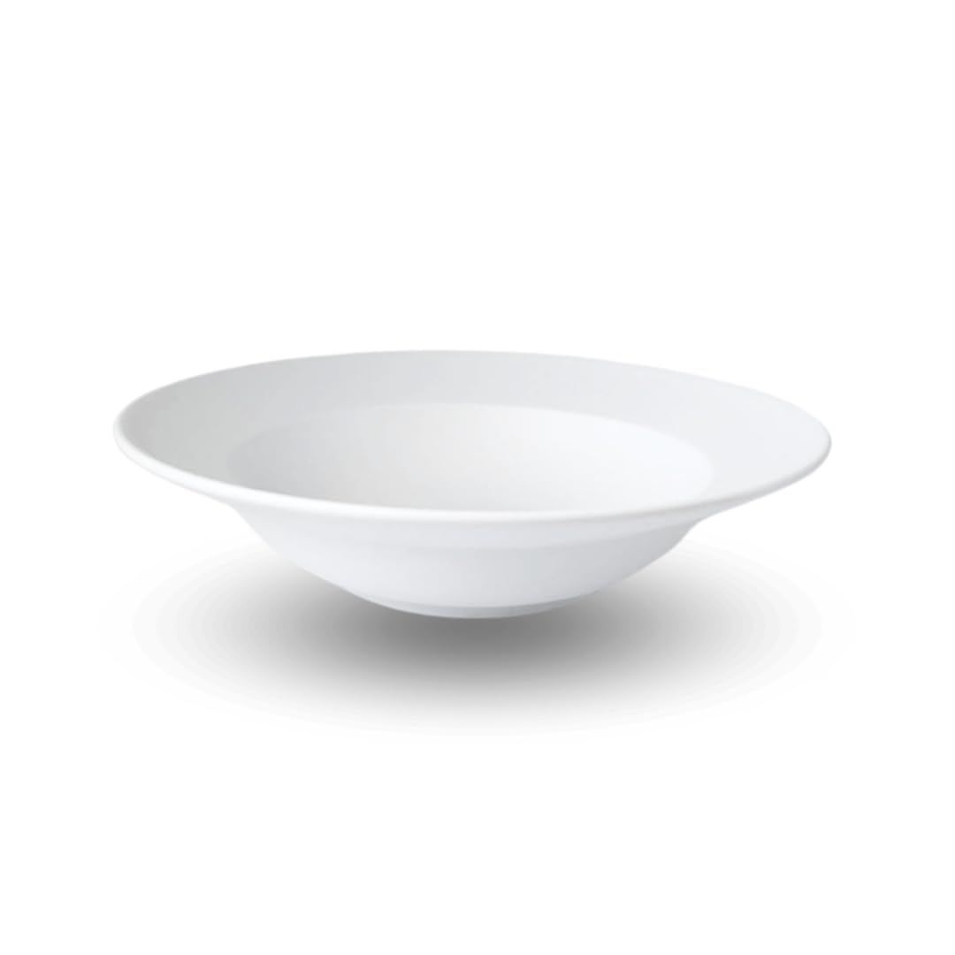 

syokkidana Rim Bowl (L / 22.5cm / White) Soup Bowl Large Bowl (Microwave and Dishwasher Safe / Mino Ware) Cafe Restaurant Plate Bowl (Ceramic / Made i