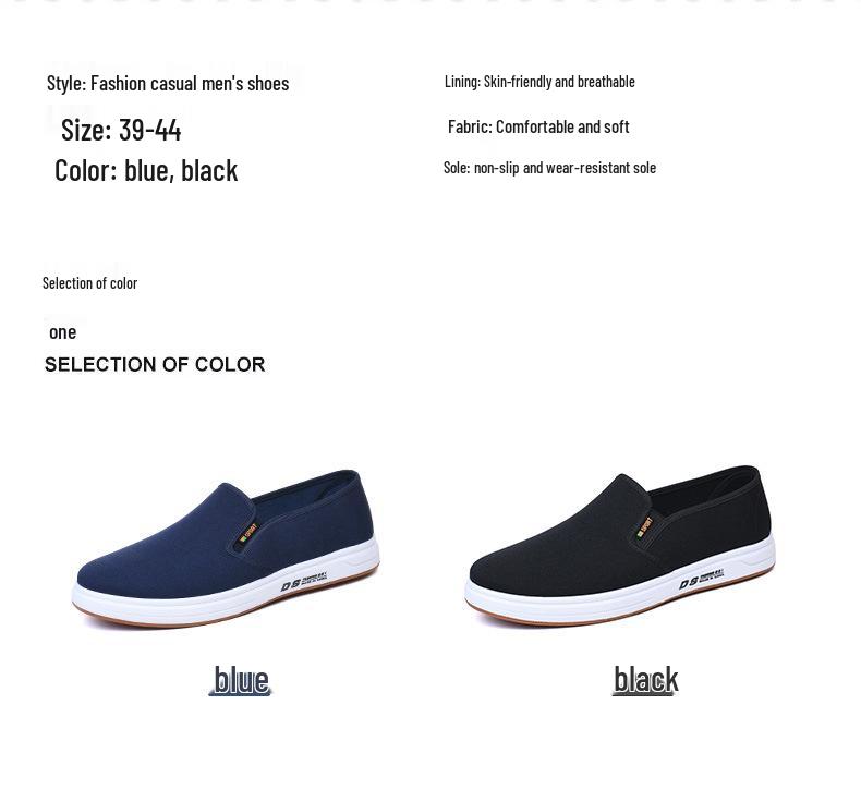 Men's Casual Slip-On Canvas Shoes - Breathable, Soft Sole, Cotton Shoes for Spring & Autumn