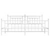 Vidaxl Metal Bed Frame with Headboard and Footboard, White, 200X200 Cm