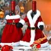 New Creative Christmas Wine Bottle Fashion Velvet Dress Wine Bottle Covers Sleeve Santa Snowman Xmas New Year Dinner Table Decor