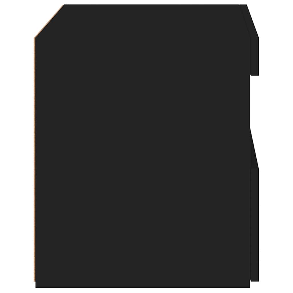 Nightstand with LED Lights Black 50 X 40 X 45 Cm
