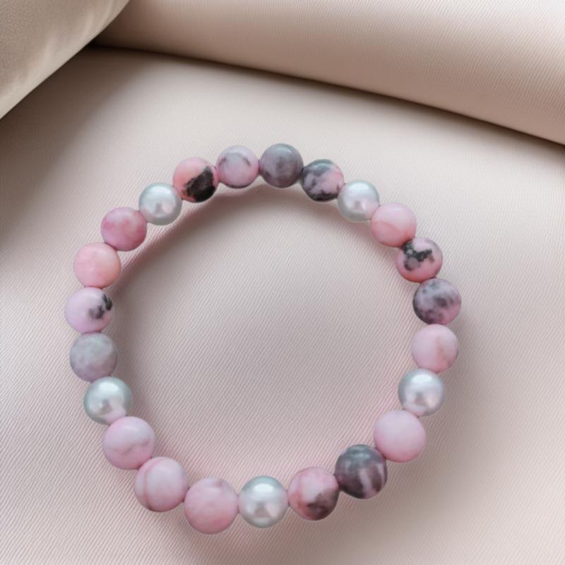 Pink Zebra Crystal Bracelet: Handmade Gift for Birthdays, Mother's Day, Valentine's, Christmas